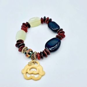 Lee Angel Bracelet Tibetan Style Stretch Beaded Tribal Charm Jewelry